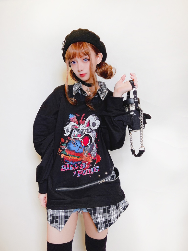 JillpunkオリジナルパンクKERA 錬金術アルケミーうさぎ賢者3D翼羽根フルプリントドリンク用エコバッグチェーンホルダー メンズ レディー V系 おしゃれ大きいサイズ男女兼用ファッション 秋葉系