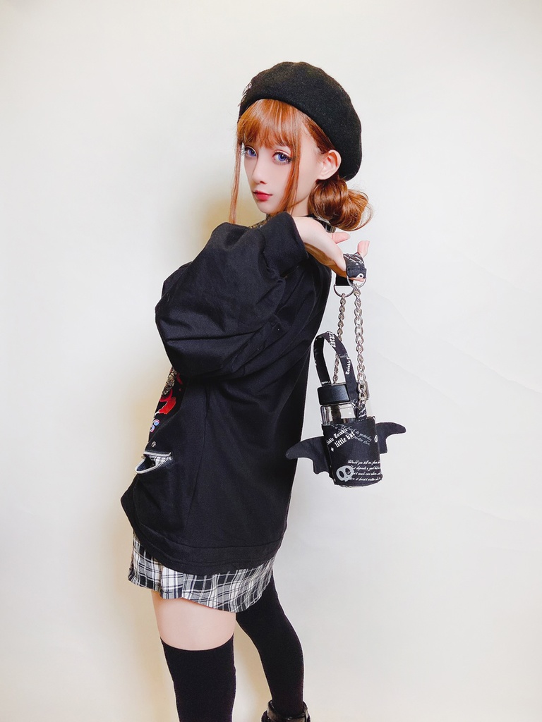 JillpunkオリジナルパンクKERA 錬金術アルケミーうさぎ賢者3D翼羽根フルプリントドリンク用エコバッグチェーンホルダー メンズ レディー V系 おしゃれ大きいサイズ男女兼用ファッション 秋葉系