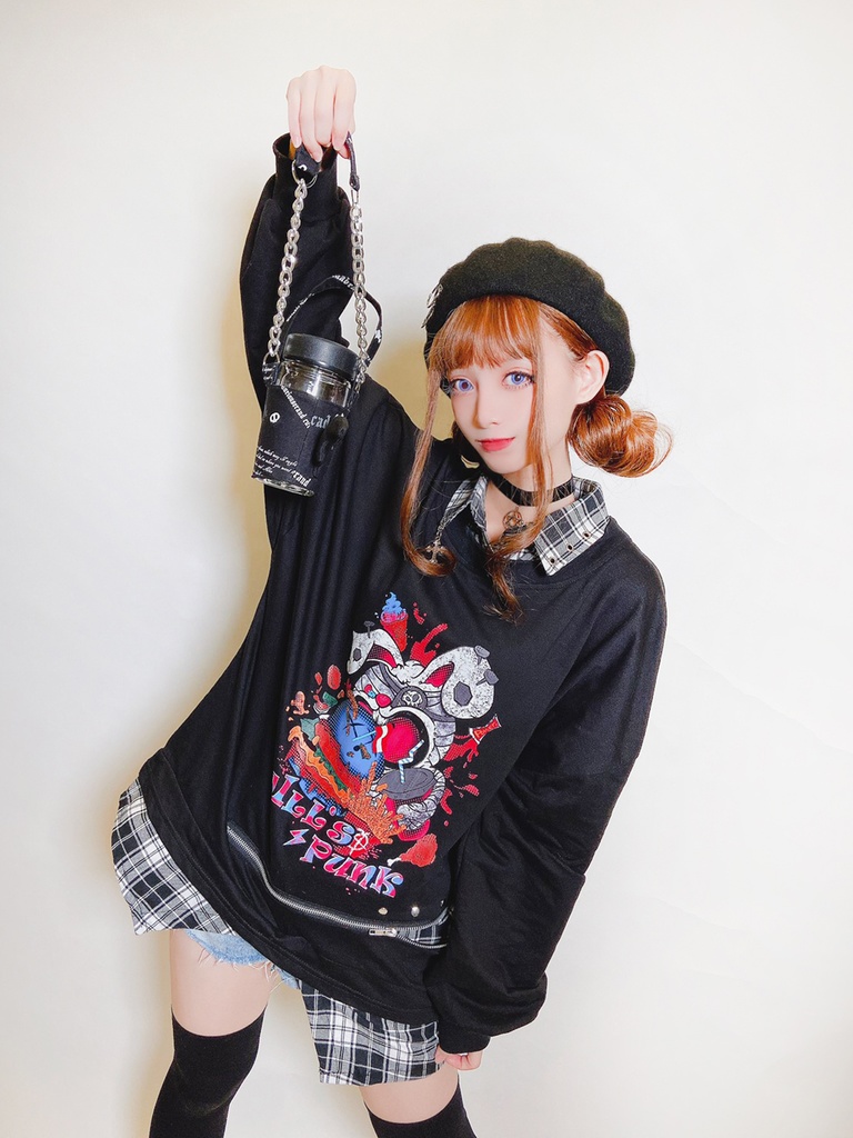 JillpunkオリジナルパンクKERA 錬金術アルケミーうさぎ賢者3D翼羽根フルプリントドリンク用エコバッグチェーンホルダー メンズ レディー V系 おしゃれ大きいサイズ男女兼用ファッション 秋葉系