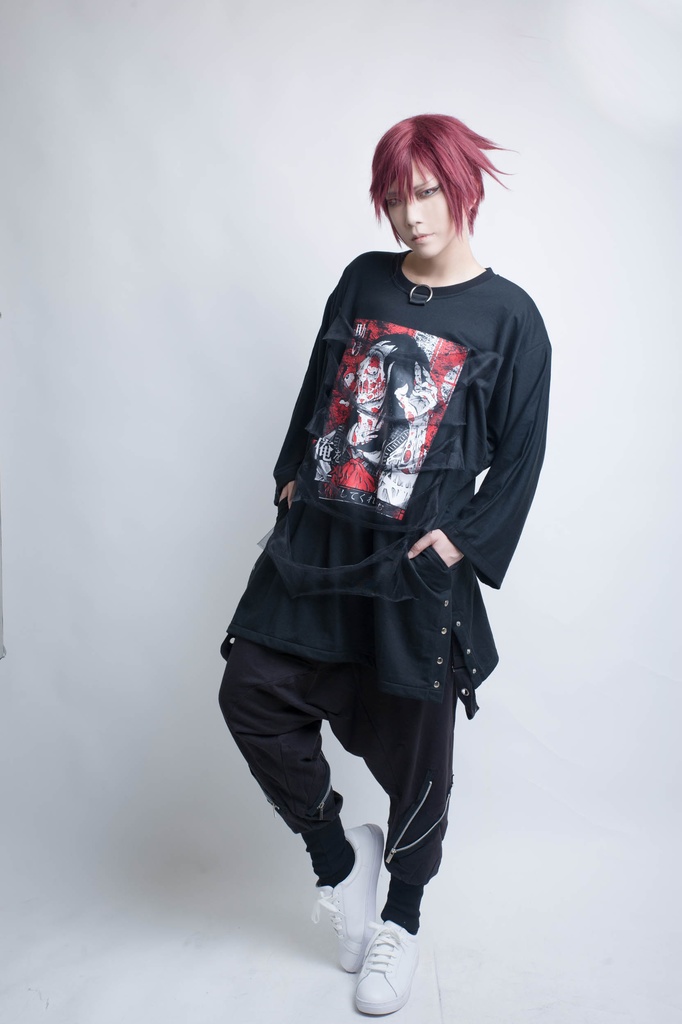 JillpunkオリジナルスタイルKERA怪乱舞ayakashi 煉獄少女ゾンビダメージチュールロングゆったりTシャツホラー都市伝説V系秋葉系漫画お宅メンズ レディースV系
