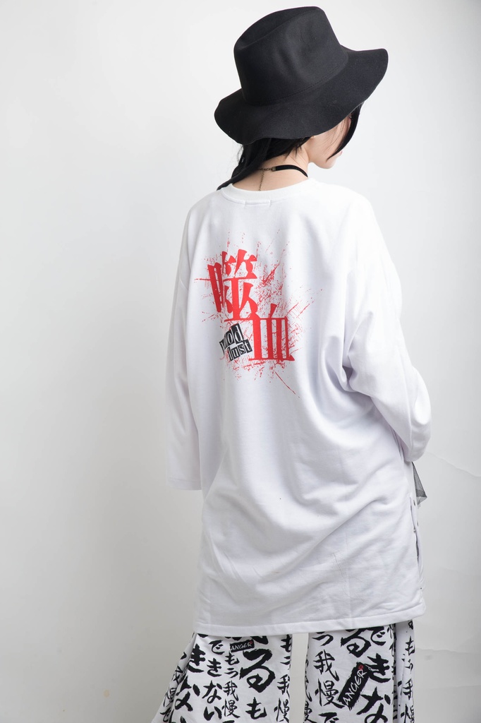 JillpunkオリジナルスタイルKERA怪乱舞ayakashi 煉獄少女ゾンビダメージチュールロングゆったりTシャツホラー都市伝説V系秋葉系漫画お宅メンズ レディースV系