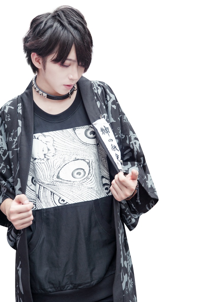 Jillpunkオリジナルスタイルパンク日本風和風浮世絵百々目鬼怒りの目Tシャツ メンズ レディースKERA ロック