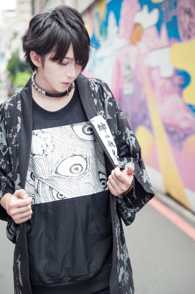 Jillpunkオリジナルスタイルパンク日本風和風浮世絵百々目鬼怒りの目Tシャツ メンズ レディースKERA ロック