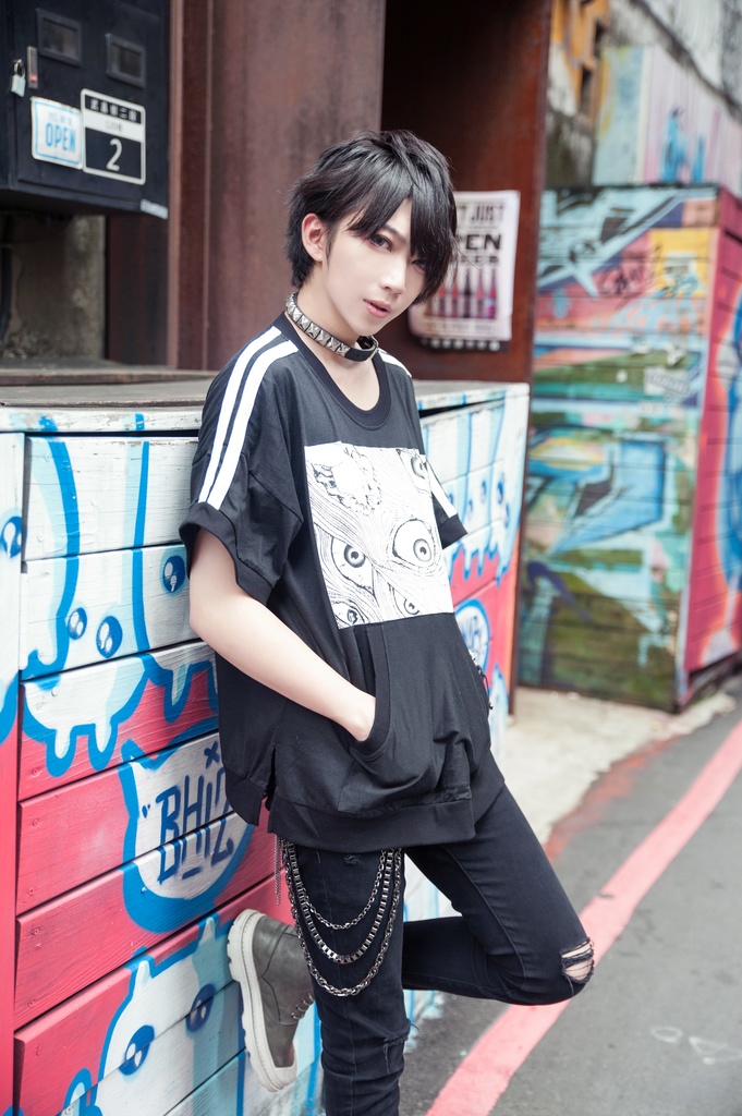 Jillpunkオリジナルスタイルパンク日本風和風浮世絵百々目鬼怒りの目Tシャツ メンズ レディースKERA ロック