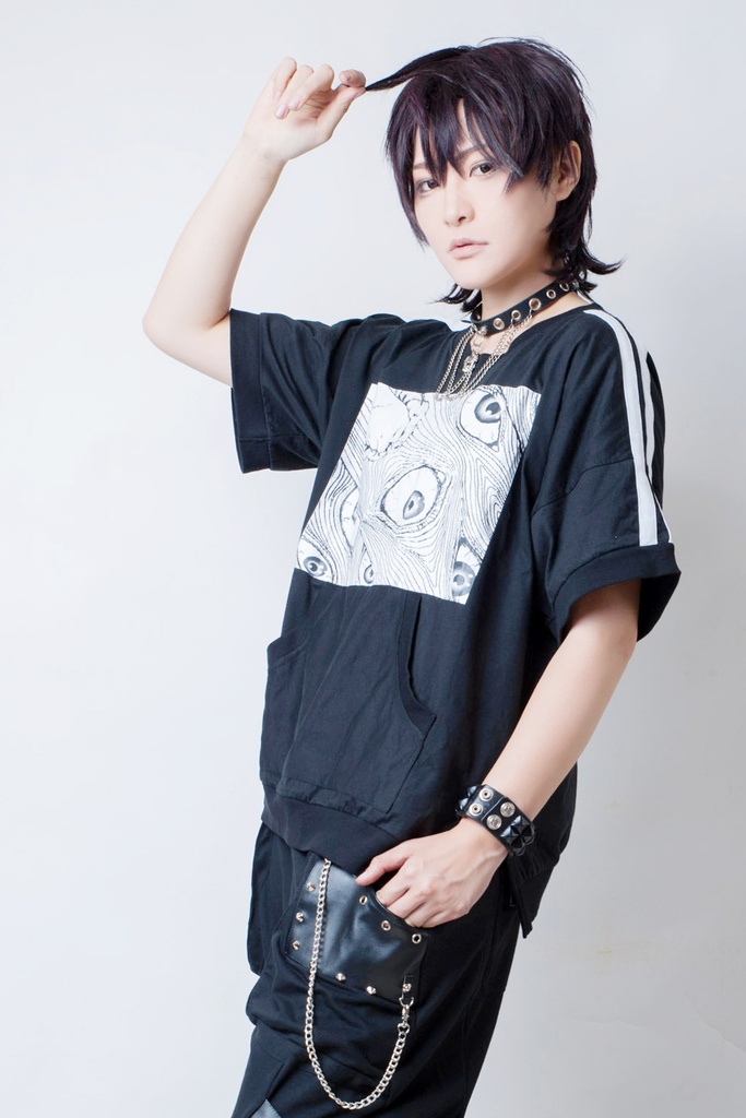 Jillpunkオリジナルスタイルパンク日本風和風浮世絵百々目鬼怒りの目Tシャツ メンズ レディースKERA ロック