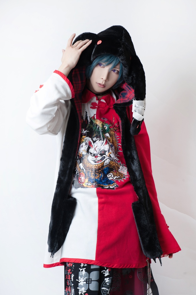 JillpunkオリジナルパンクKERA アニメファンタジー 病みかわメンヘラヤンデレウサギうさぎフェイクファー模造毛皮タータンチェック柄兎耳ポケットフード付きスカーフマフラー 圍巾 おしゃれ可愛い萌え男女兼用秋葉系ロリータ防寒 保温 運動 遠足 旅行