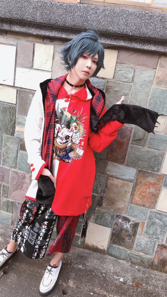 JillpunkオリジナルパンクKERA アニメファンタジー 病みかわメンヘラヤンデレウサギうさぎフェイクファー模造毛皮タータンチェック柄兎耳ポケットフード付きスカーフマフラー 圍巾 おしゃれ可愛い萌え男女兼用秋葉系ロリータ防寒 保温 運動 遠足 旅行