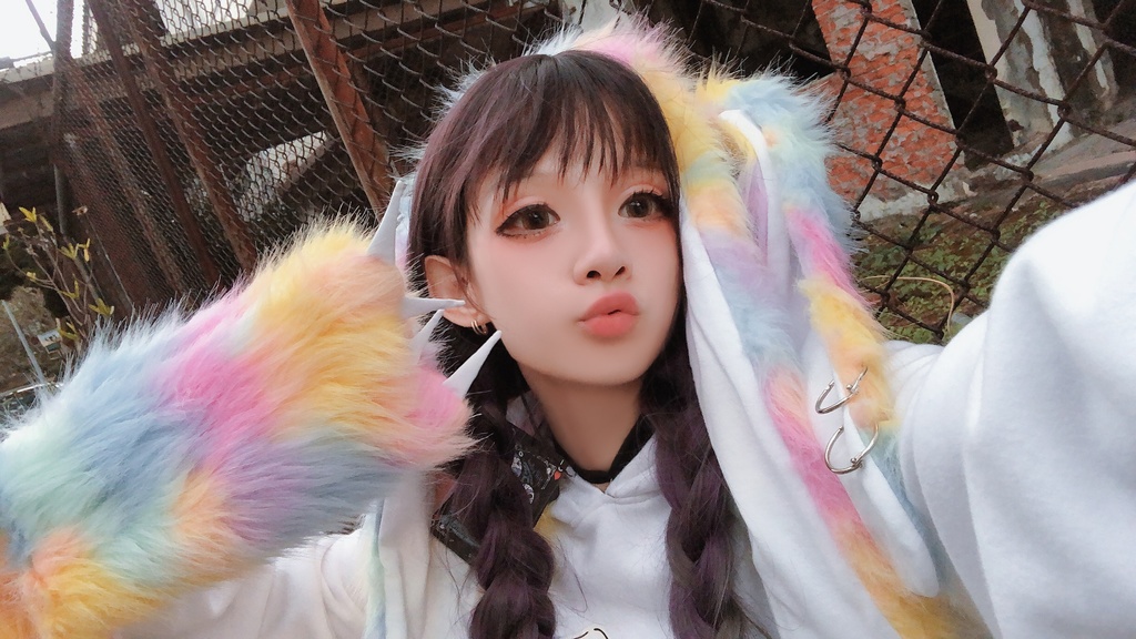 JillpunkオリジナルパンクKERA アニメファンタジー 病みかわメンヘラヤンデレウサギうさぎフェイクファー模造毛皮タータンチェック柄兎耳ポケットフード付きスカーフマフラー 圍巾 おしゃれ可愛い萌え男女兼用秋葉系ロリータ防寒 保温 運動 遠足 旅行