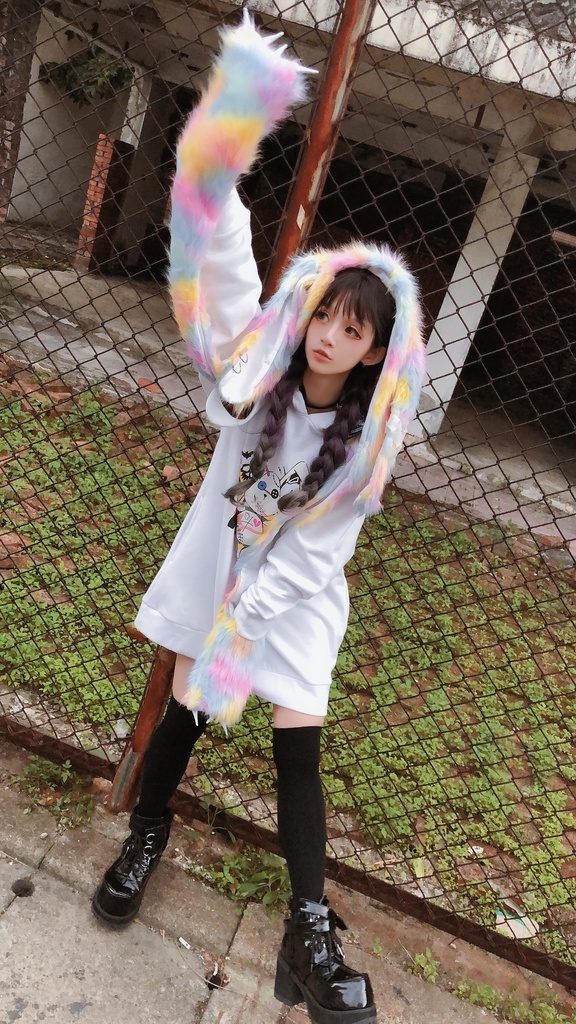 JillpunkオリジナルパンクKERA アニメファンタジー 病みかわメンヘラヤンデレウサギうさぎフェイクファー模造毛皮タータンチェック柄兎耳ポケットフード付きスカーフマフラー 圍巾 おしゃれ可愛い萌え男女兼用秋葉系ロリータ防寒 保温 運動 遠足 旅行