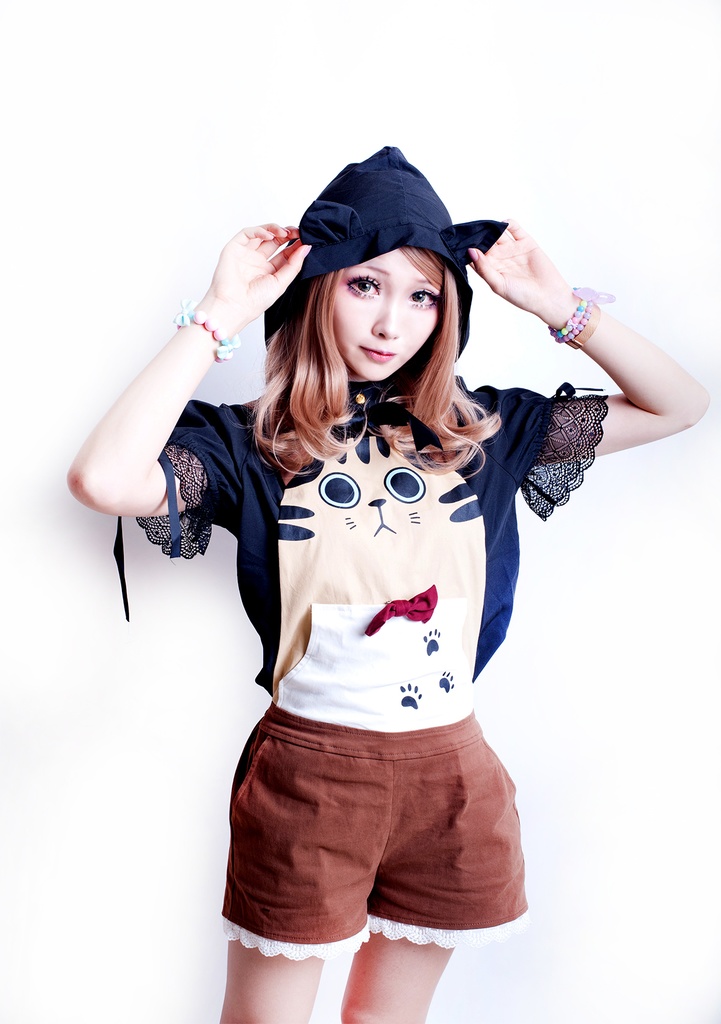JillpunkオリジナルスタイルKERAアニメファンタジー にゃんこ国猫王子ショートサロペットショートパンツ ロリタレディース猫系可愛い萌えおしゃれ