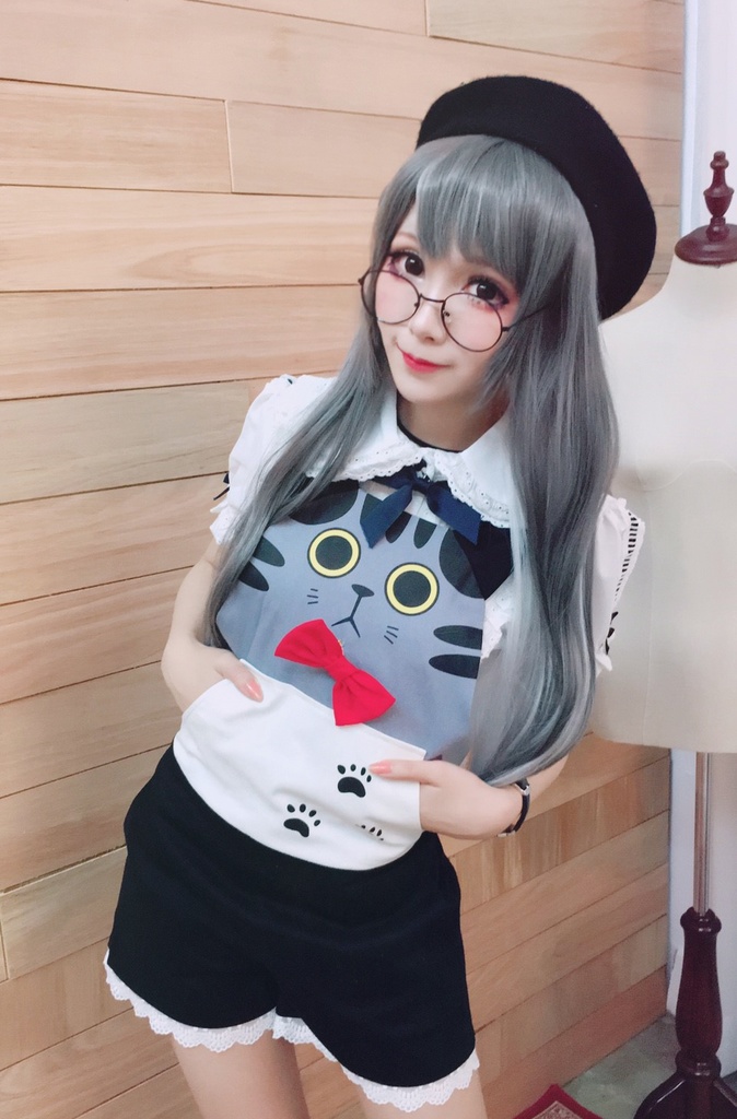 JillpunkオリジナルスタイルKERAアニメファンタジー にゃんこ国猫王子ショートサロペットショートパンツ ロリタレディース猫系可愛い萌えおしゃれ