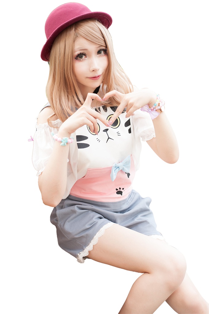 JillpunkオリジナルスタイルKERAアニメファンタジー にゃんこ国猫王子ショートサロペットショートパンツ ロリタレディース猫系可愛い萌えおしゃれ