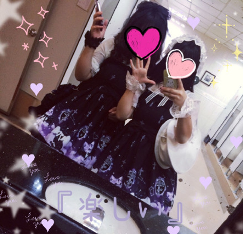 JillpunkオリジナルKERAアニメファンタジー インキュバス猫バトラー夜空プリント ノースリーブワンピースドレスJSK にゃんこ猫娘猫少女レディースロリータ