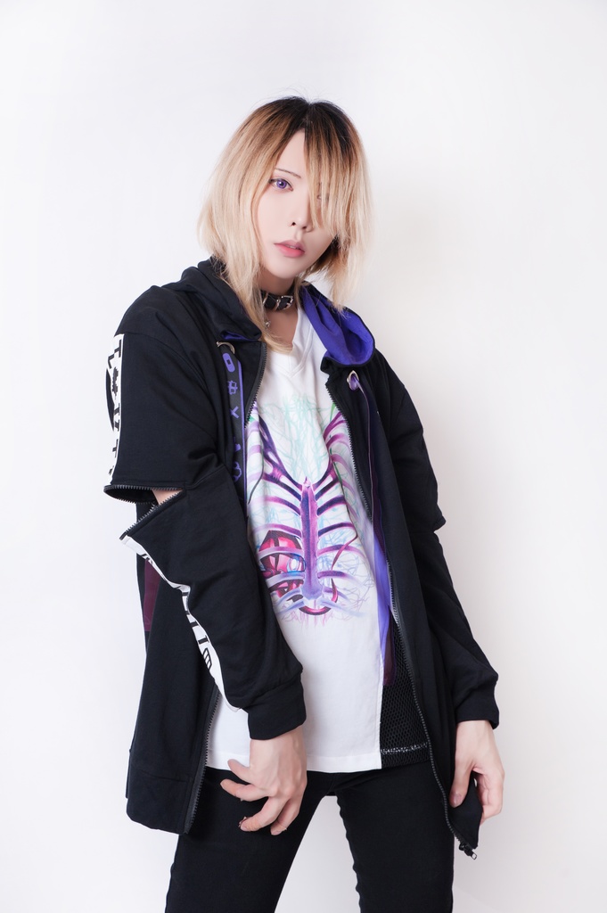 JillpunkオリジナルKERA 86+コラボDANGER LOVE危険恋愛チャック袖PVCストラップゆったりパーカートラックジャケット メンズ レディー V系おしゃれ大きいサイズ男女兼用ファッション秋葉系カッコいいメンヘラヤンデレ