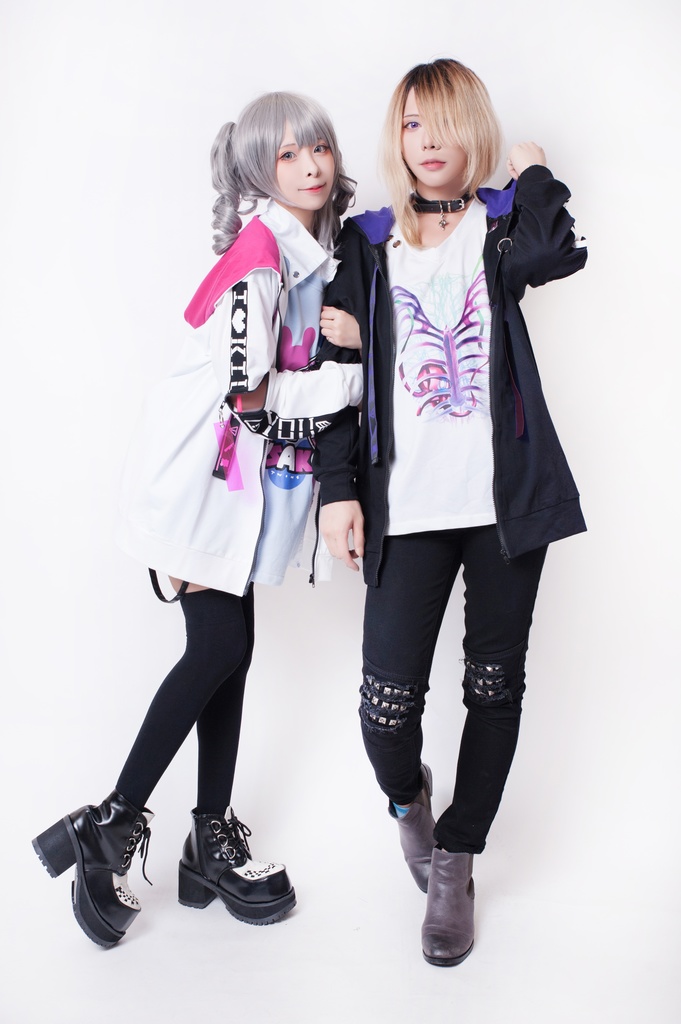 JillpunkオリジナルKERA 86+コラボDANGER LOVE危険恋愛チャック袖PVCストラップゆったりパーカートラックジャケット メンズ レディー V系おしゃれ大きいサイズ男女兼用ファッション秋葉系カッコいいメンヘラヤンデレ