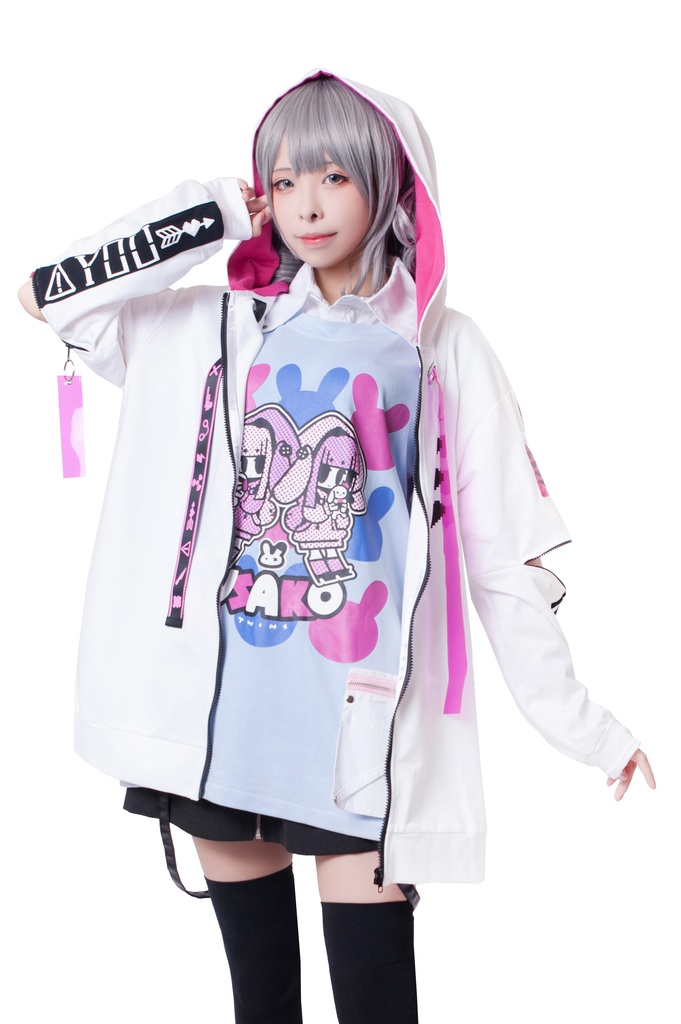 JillpunkオリジナルKERA 86+コラボDANGER LOVE危険恋愛チャック袖PVCストラップゆったりパーカートラックジャケット メンズ レディー V系おしゃれ大きいサイズ男女兼用ファッション秋葉系カッコいいメンヘラヤンデレ