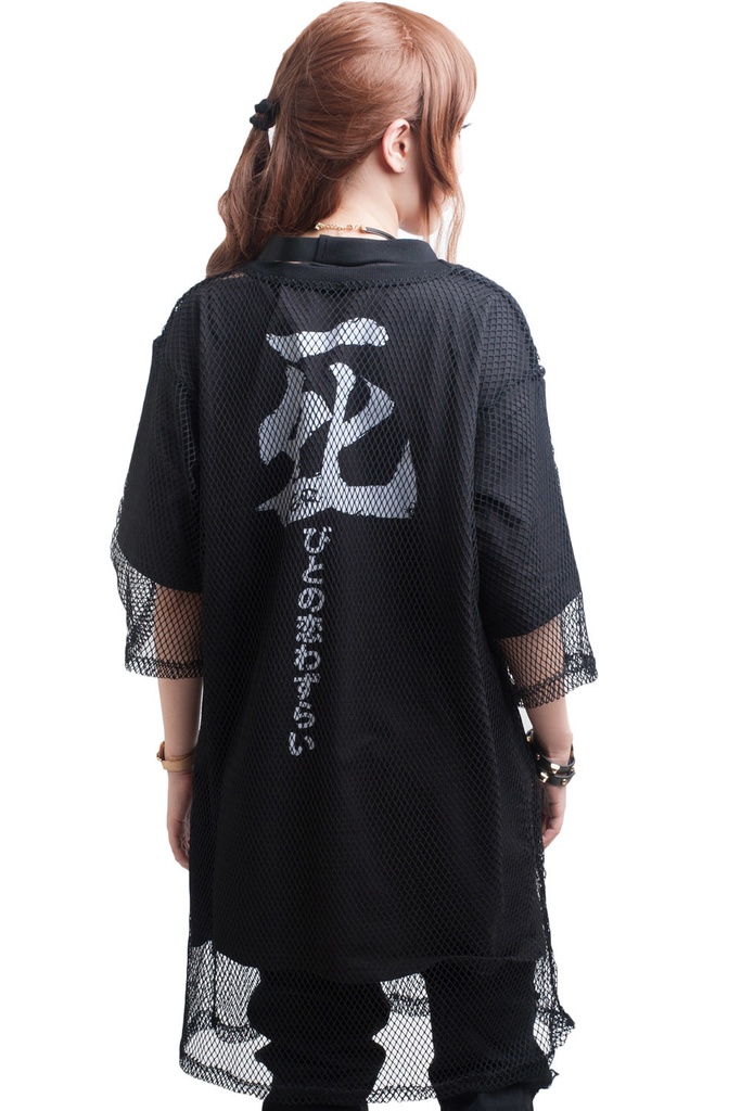 Jillpunkオリジナルスタイル 永遠の愛ムカデ人間フィッシュネットレイヤードゆったりTシャツ ホラー都市伝説V系秋葉原漫画お宅パンク ロック V系KERA