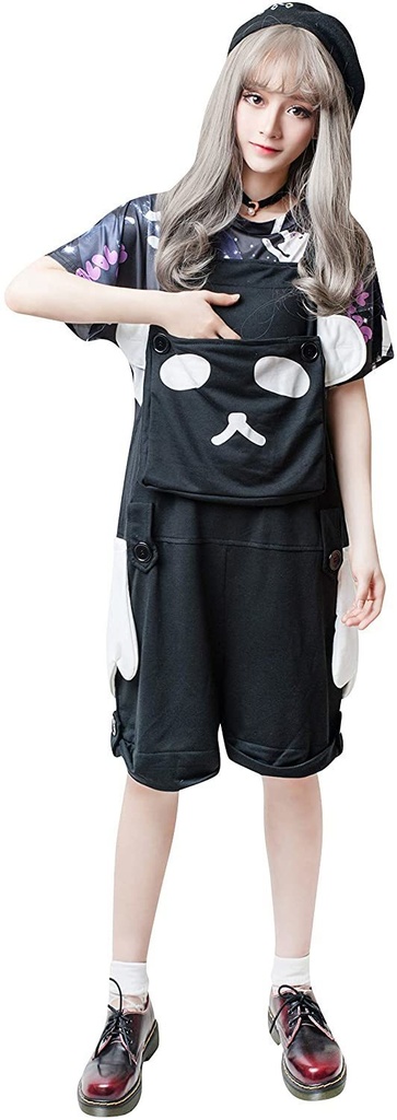 JillpunkオリジナルKERA 二次コンピカソパンダ マスコットぱんだショートサロペットオーバーオール ロリータレディース猫系