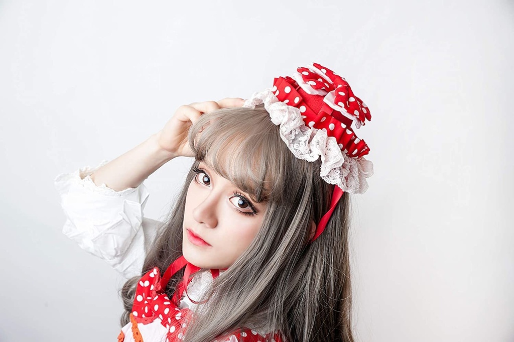 JillpunkオリジナルスタイルKERAアニメファンタジー エンドウ豆の上のお姫さま帽子付き水玉模様ショルダーストラップドレス ロリータレディースV系COSPLAYコスプレメイド