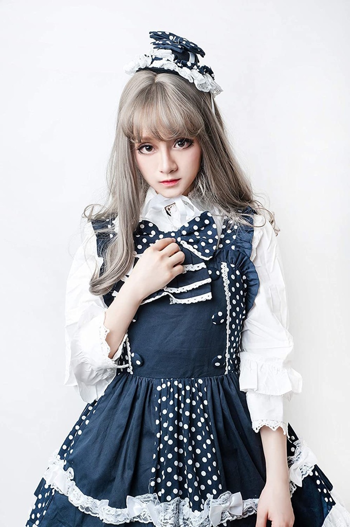 JillpunkオリジナルスタイルKERAアニメファンタジー エンドウ豆の上のお姫さま帽子付き水玉模様ショルダーストラップドレス ロリータレディースV系COSPLAYコスプレメイド