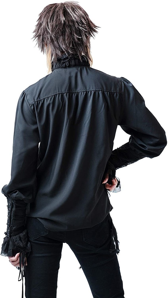 JillpunkオリジナルKERA タキシード仮面ナイトフリルフォーマルシャツ 王子様ヴァンパイア風 メンズ ゴシックコスチューム パーティーエレガント ハンサム ヨーロッパ貴族V系COSPLAY