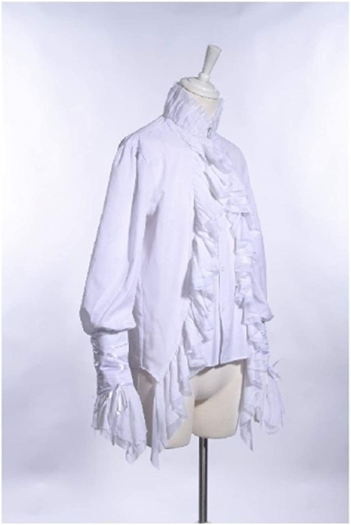 JillpunkオリジナルKERA タキシード仮面ナイトフリルフォーマルシャツ 王子様ヴァンパイア風 メンズ ゴシックコスチューム パーティーエレガント ハンサム ヨーロッパ貴族V系COSPLAY