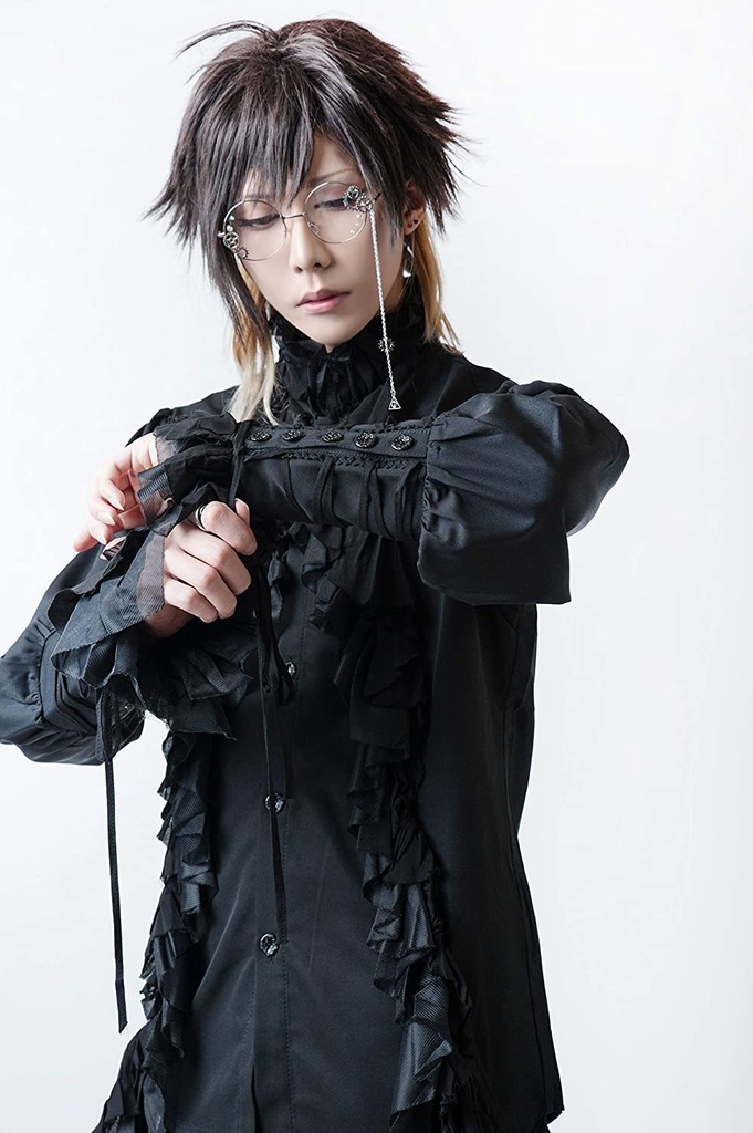 JillpunkオリジナルKERA タキシード仮面ナイトフリルフォーマルシャツ 王子様ヴァンパイア風 メンズ ゴシックコスチューム パーティーエレガント ハンサム ヨーロッパ貴族V系COSPLAY