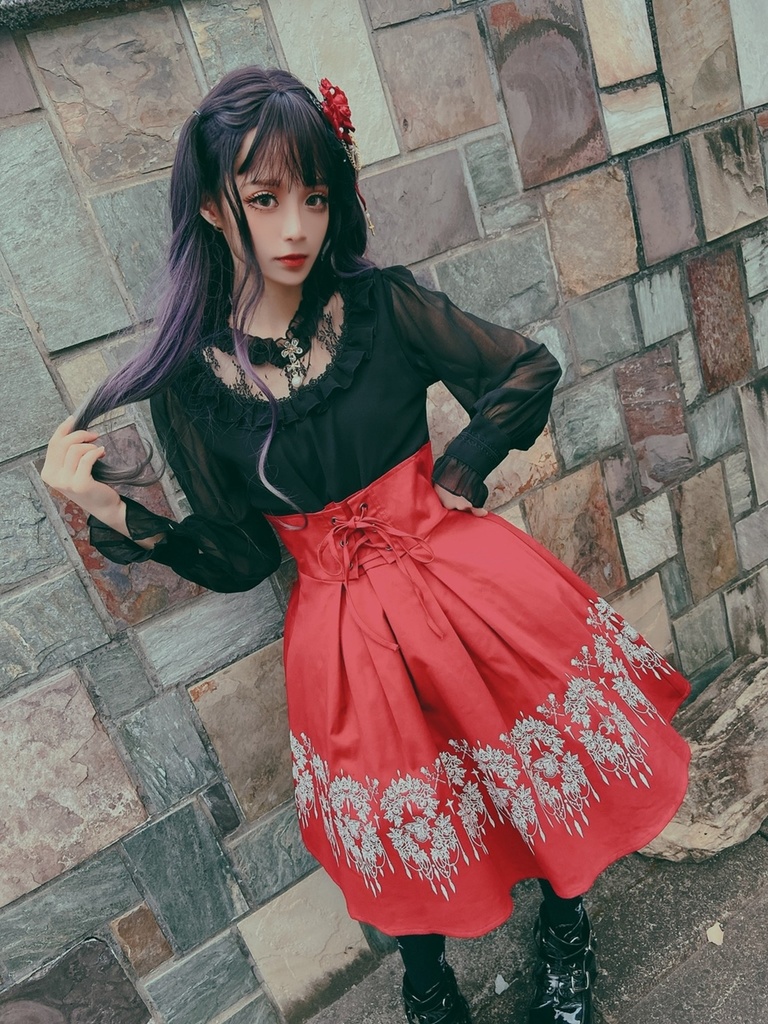 JillpunkオリジナルパンクKERA アニメファンタジー フルール・ド・リスのデート聖女長袖ワンピースブラウスドレスOP COSPLAY姫系レディースゴシックロリータ