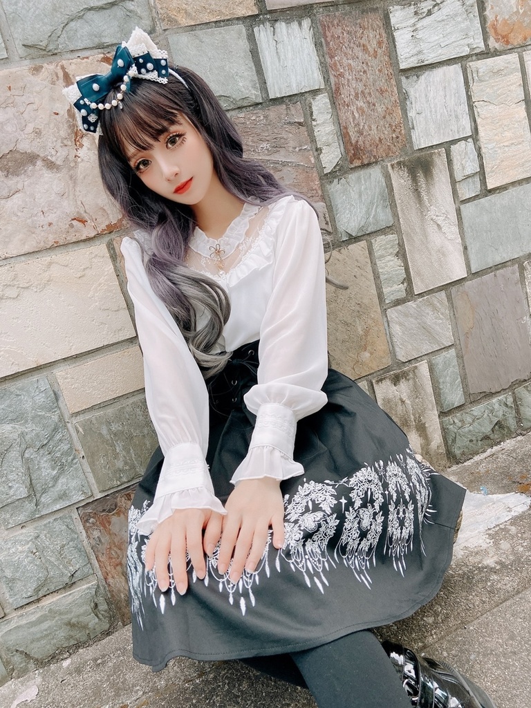 JillpunkオリジナルパンクKERA アニメファンタジー フルール・ド・リスのデート聖女長袖ワンピースブラウスドレスOP COSPLAY姫系レディースゴシックロリータ