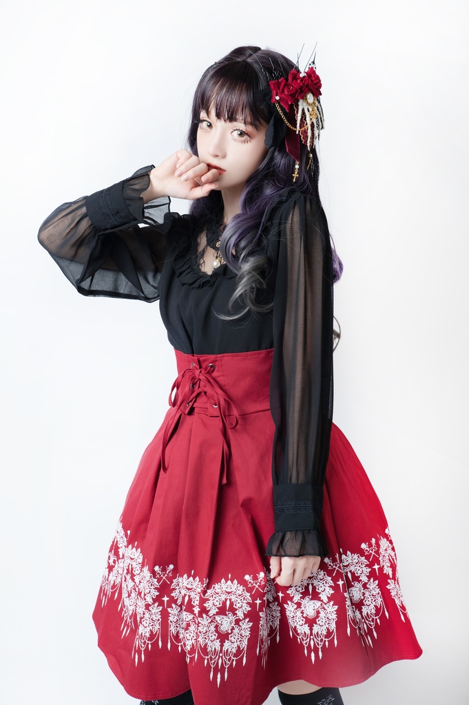 JillpunkオリジナルパンクKERA アニメファンタジー フルール・ド・リスのデート聖女長袖ワンピースブラウスドレスOP COSPLAY姫系レディースゴシックロリータ