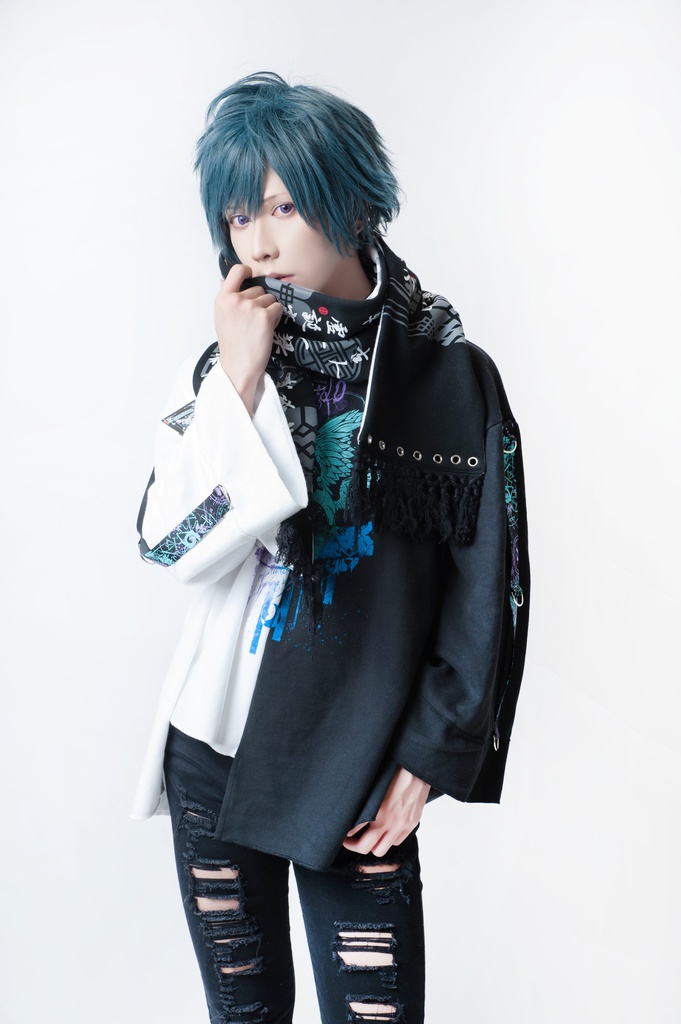 JillpunkオリジナルパンクKERA アニメファンタジー中華風書聖蘭亭序漢字書道タッセルリバーシプルチャイナスカーフマフラー圍巾 おしゃれ仮装 本格制服 男女兼用秋葉系防寒 保温 運動 遠足 旅行カッコいい