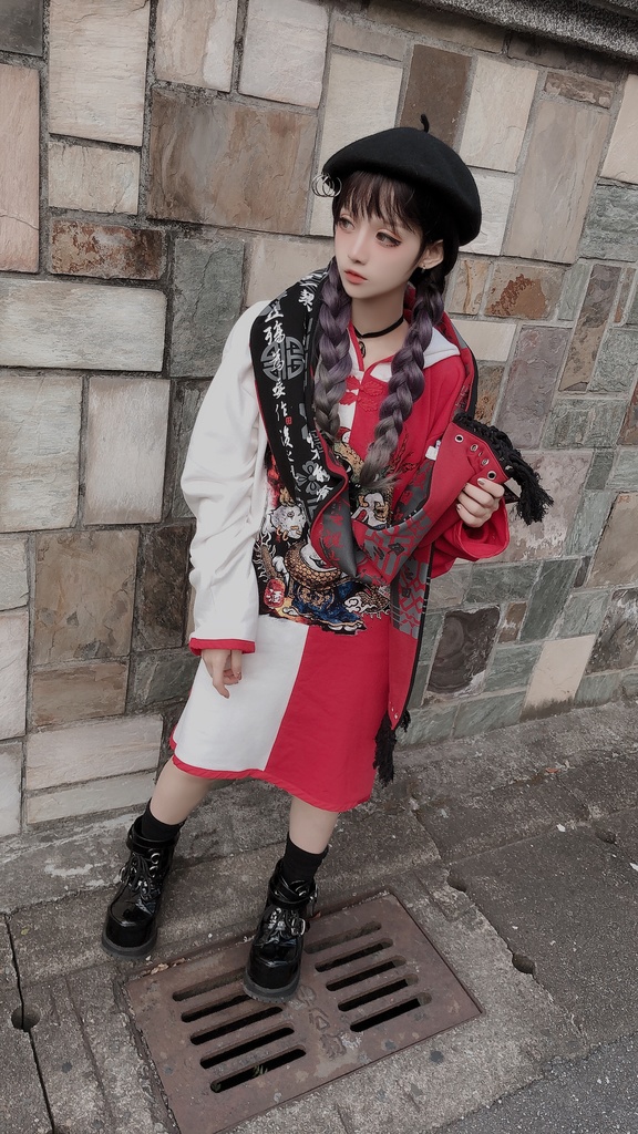 JillpunkオリジナルパンクKERA アニメファンタジー中華風書聖蘭亭序漢字書道タッセルリバーシプルチャイナスカーフマフラー圍巾 おしゃれ仮装 本格制服 男女兼用秋葉系防寒 保温 運動 遠足 旅行カッコいい