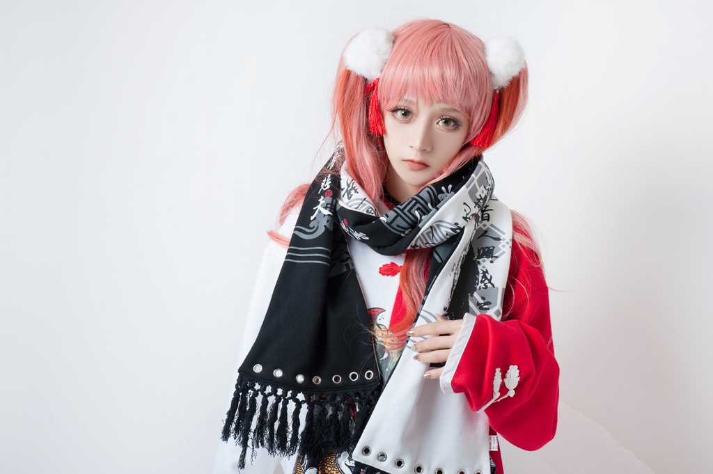 JillpunkオリジナルパンクKERA アニメファンタジー中華風書聖蘭亭序漢字書道タッセルリバーシプルチャイナスカーフマフラー圍巾 おしゃれ仮装 本格制服 男女兼用秋葉系防寒 保温 運動 遠足 旅行カッコいい