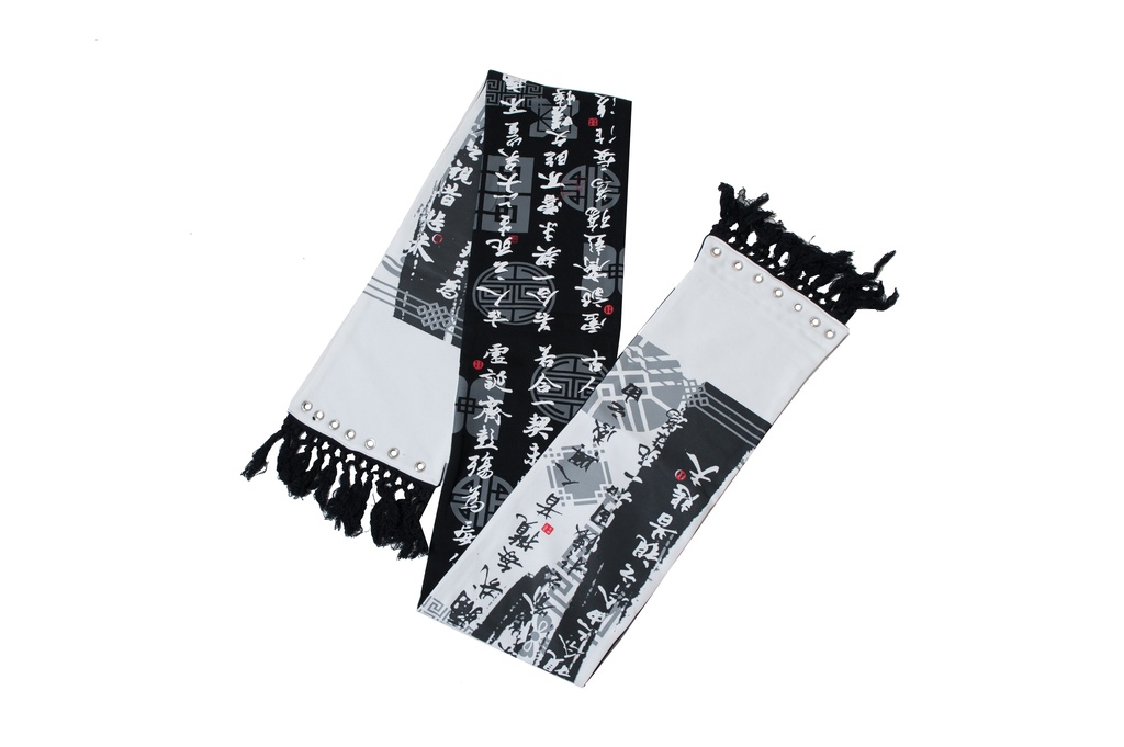 JillpunkオリジナルパンクKERA アニメファンタジー中華風書聖蘭亭序漢字書道タッセルリバーシプルチャイナスカーフマフラー圍巾 おしゃれ仮装 本格制服 男女兼用秋葉系防寒 保温 運動 遠足 旅行カッコいい