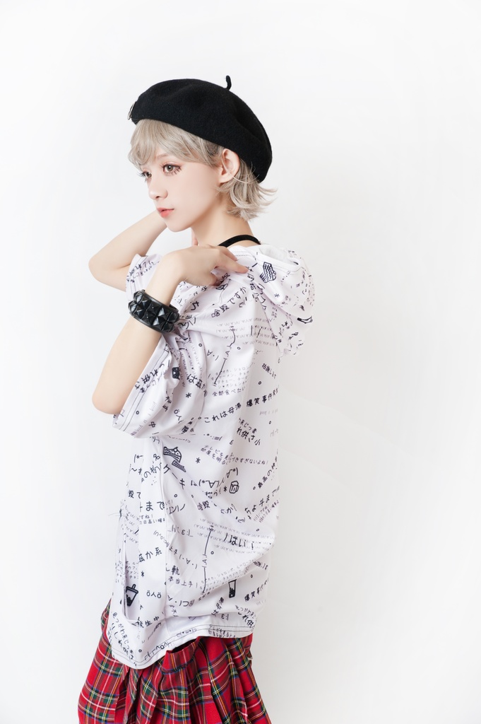 JillpunkオリジナルパンクKERA 偽日本語君の日本語本当上手超かわいいお宅顔文字仮名フルプリントゆったり長袖半袖スウェットパーカーフード付ジャケット メンズ レディー V系 おしゃれ大きいサイズ男女兼用ファッション秋葉系