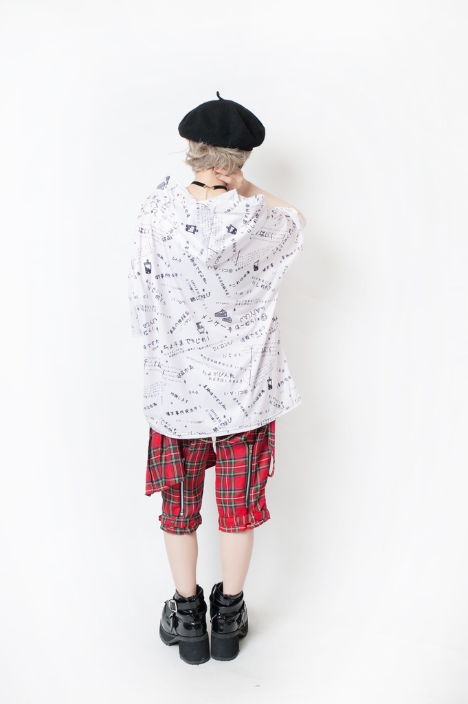 JillpunkオリジナルパンクKERA 偽日本語君の日本語本当上手超かわいいお宅顔文字仮名フルプリントゆったり長袖半袖スウェットパーカーフード付ジャケット メンズ レディー V系 おしゃれ大きいサイズ男女兼用ファッション秋葉系