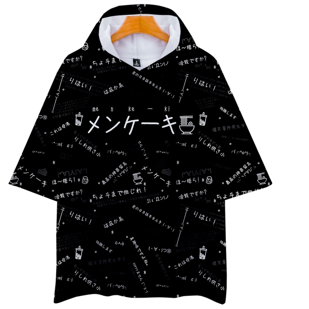 JillpunkオリジナルパンクKERA 偽日本語メンケーキ免客氣超かわいいお宅顔文字仮名フルプリントゆったり長袖半袖スウェットパーカーフード付ジャケット メンズ レディー V系 おしゃれ大きいサイズ男女兼用ファッション秋葉系