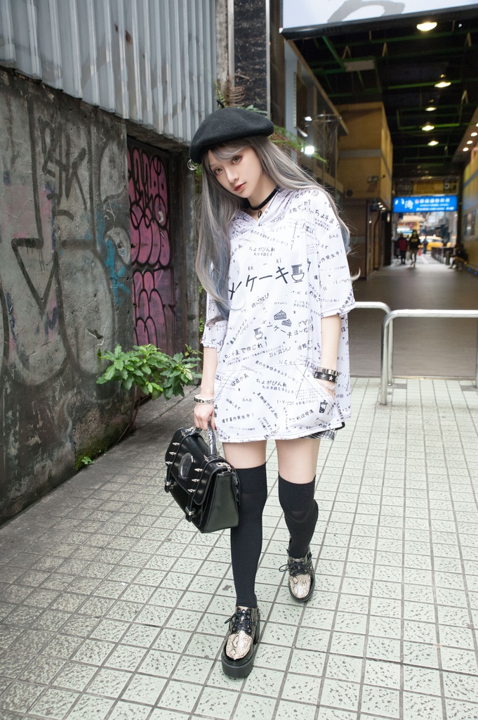 JillpunkオリジナルパンクKERA 偽日本語メンケーキ免客氣超かわいいお宅顔文字仮名フルプリントゆったり長袖半袖スウェットパーカーフード付ジャケット メンズ レディー V系 おしゃれ大きいサイズ男女兼用ファッション秋葉系