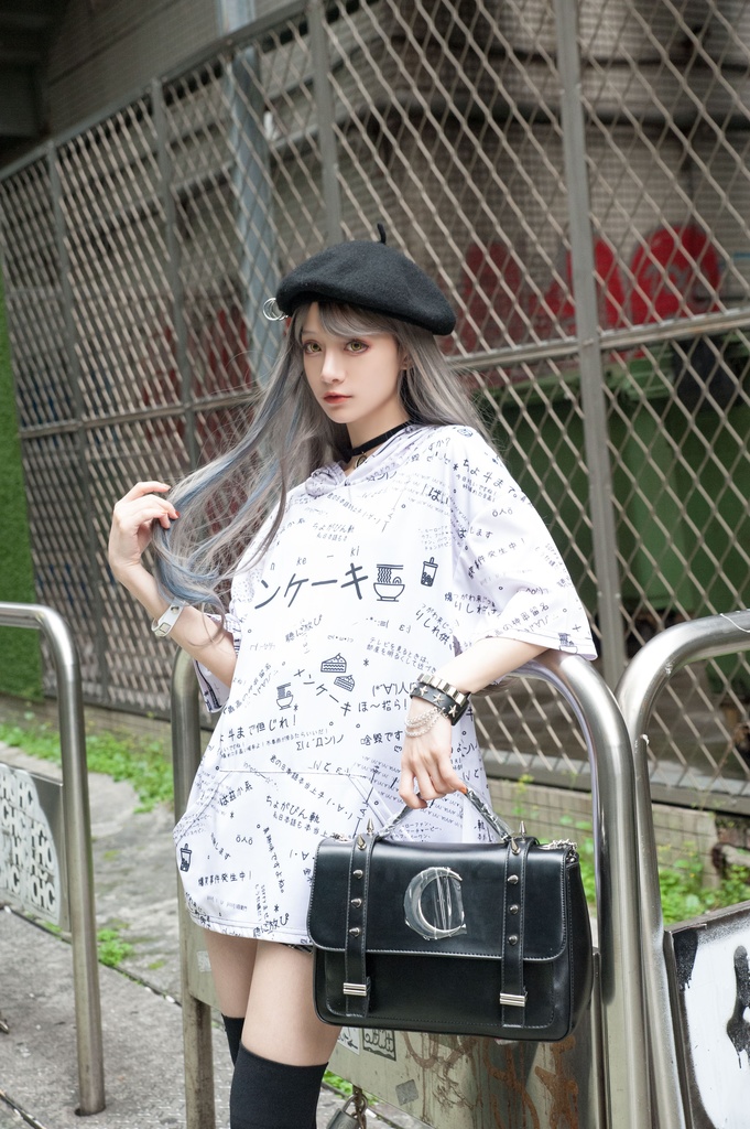 JillpunkオリジナルパンクKERA 偽日本語メンケーキ免客氣超かわいいお宅顔文字仮名フルプリントゆったり長袖半袖スウェットパーカーフード付ジャケット メンズ レディー V系 おしゃれ大きいサイズ男女兼用ファッション秋葉系