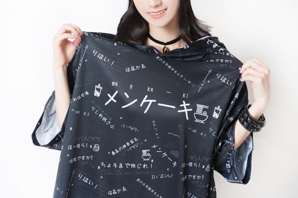 JillpunkオリジナルパンクKERA 偽日本語メンケーキ免客氣超かわいいお宅顔文字仮名フルプリントゆったり長袖半袖スウェットパーカーフード付ジャケット メンズ レディー V系 おしゃれ大きいサイズ男女兼用ファッション秋葉系