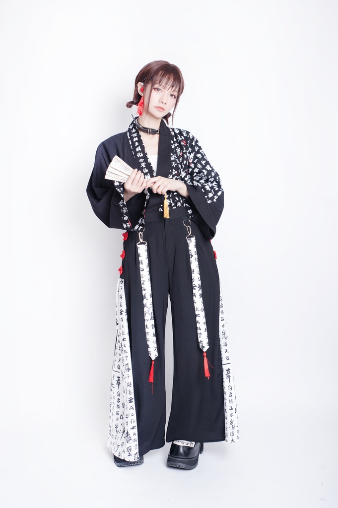 JillpunkオリジナルパンクKERA 武侠伝赤壁賦書道漢字プリントゆったり現代中華旗装チャイナトップジャケットブレザーOversizeオーバーサイズ メンズ レディーズ おしゃれ男女兼用ファッション秋葉系カッコいいコスプレ服COSPLAY