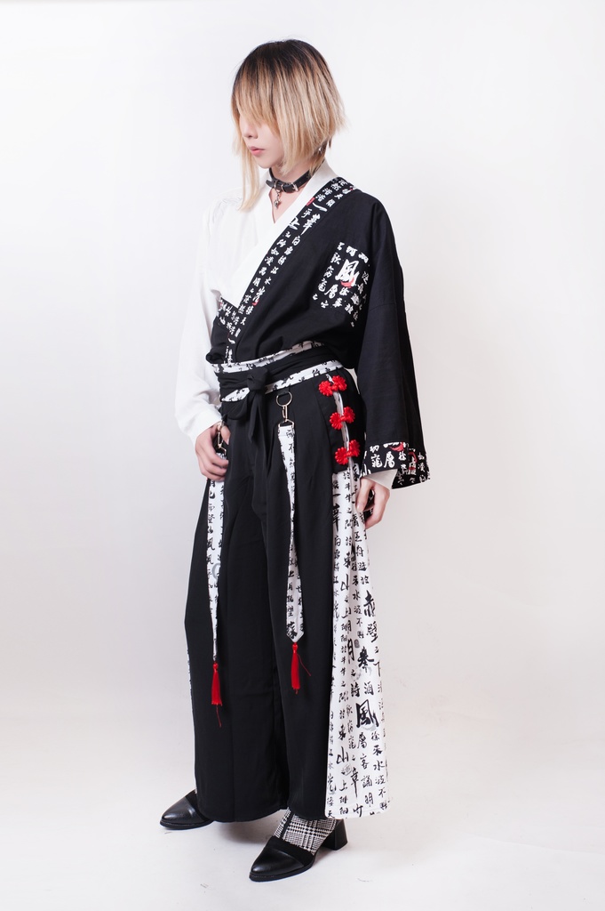 JillpunkオリジナルパンクKERA 武侠伝赤壁賦書道漢字プリントゆったり現代中華旗装チャイナトップジャケットブレザーOversizeオーバーサイズ メンズ レディーズ おしゃれ男女兼用ファッション秋葉系カッコいいコスプレ服COSPLAY