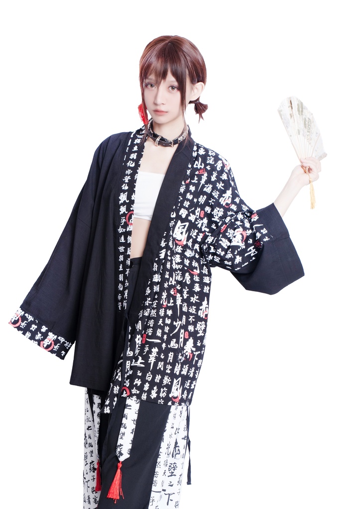 JillpunkオリジナルパンクKERA 武侠伝赤壁賦書道漢字プリントゆったり現代中華旗装チャイナトップジャケットブレザーOversizeオーバーサイズ メンズ レディーズ おしゃれ男女兼用ファッション秋葉系カッコいいコスプレ服COSPLAY