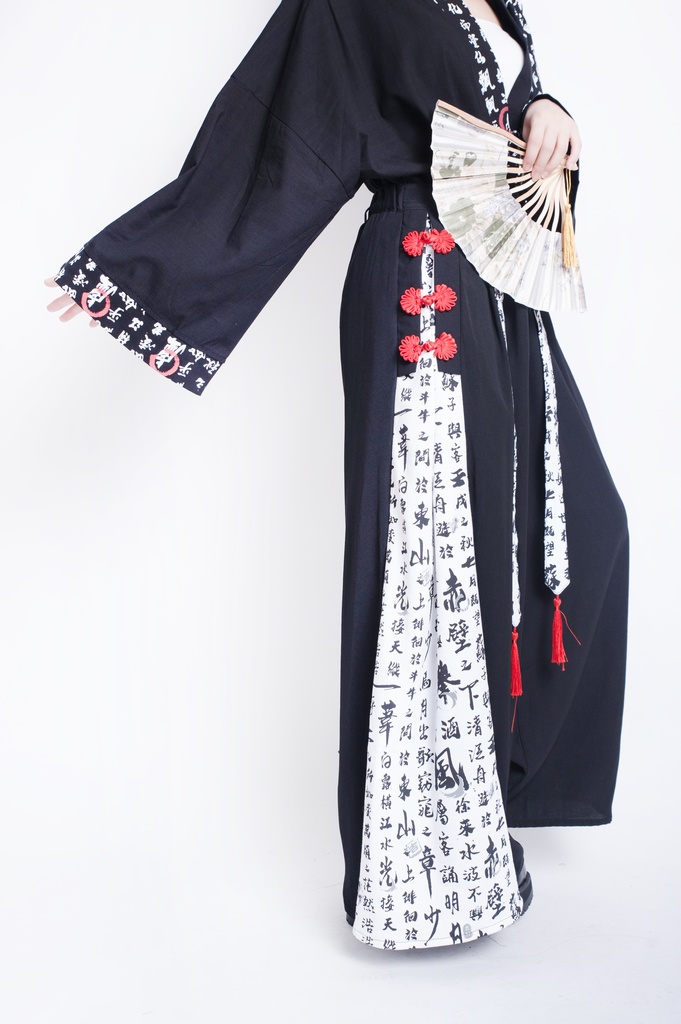 JillpunkオリジナルパンクKERA 武侠伝赤壁賦書道漢字プリントゆったり現代中華旗装チャイナトップジャケットブレザーOversizeオーバーサイズ メンズ レディーズ おしゃれ男女兼用ファッション秋葉系カッコいいコスプレ服COSPLAY