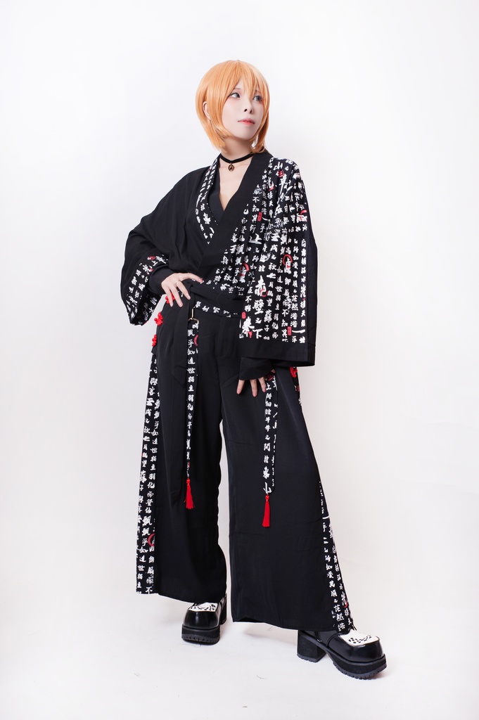 JillpunkオリジナルパンクKERA 武侠伝赤壁賦書道漢字プリントゆったり現代中華旗装チャイナトップジャケットブレザーOversizeオーバーサイズ メンズ レディーズ おしゃれ男女兼用ファッション秋葉系カッコいいコスプレ服COSPLAY