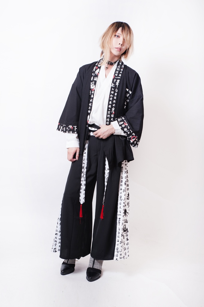 JillpunkオリジナルパンクKERA 武侠伝赤壁賦書道漢字プリントゆったり現代中華旗装チャイナトップジャケットブレザーOversizeオーバーサイズ メンズ レディーズ おしゃれ男女兼用ファッション秋葉系カッコいいコスプレ服COSPLAY