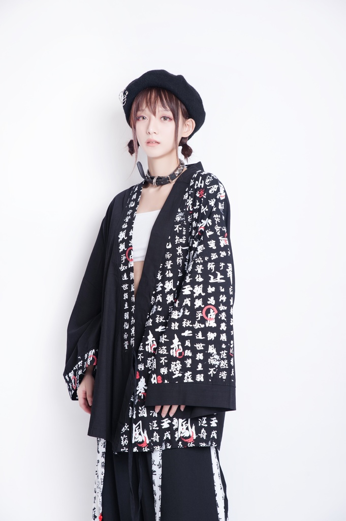 JillpunkオリジナルパンクKERA 武侠伝赤壁賦書道漢字プリントゆったり現代中華旗装チャイナトップジャケットブレザーOversizeオーバーサイズ メンズ レディーズ おしゃれ男女兼用ファッション秋葉系カッコいいコスプレ服COSPLAY