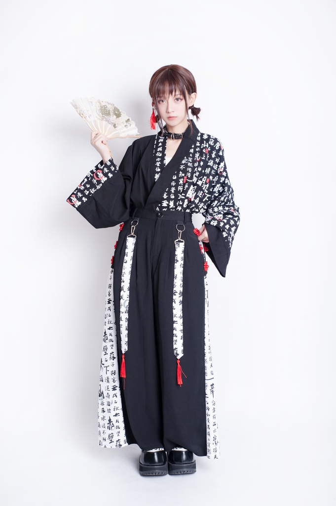 JillpunkオリジナルパンクKERA 武侠伝赤壁賦書道漢字プリントゆったり現代中華旗装チャイナトップジャケットブレザーOversizeオーバーサイズ メンズ レディーズ おしゃれ男女兼用ファッション秋葉系カッコいいコスプレ服COSPLAY