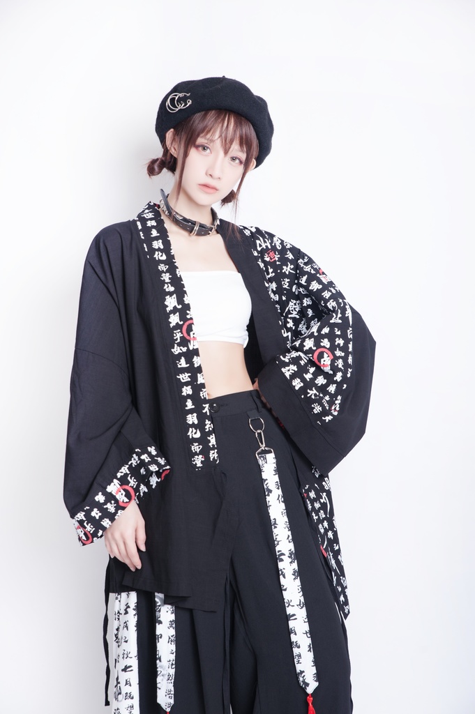 JillpunkオリジナルパンクKERA 武侠伝赤壁賦書道漢字プリントゆったり現代中華旗装チャイナトップジャケットブレザーOversizeオーバーサイズ メンズ レディーズ おしゃれ男女兼用ファッション秋葉系カッコいいコスプレ服COSPLAY