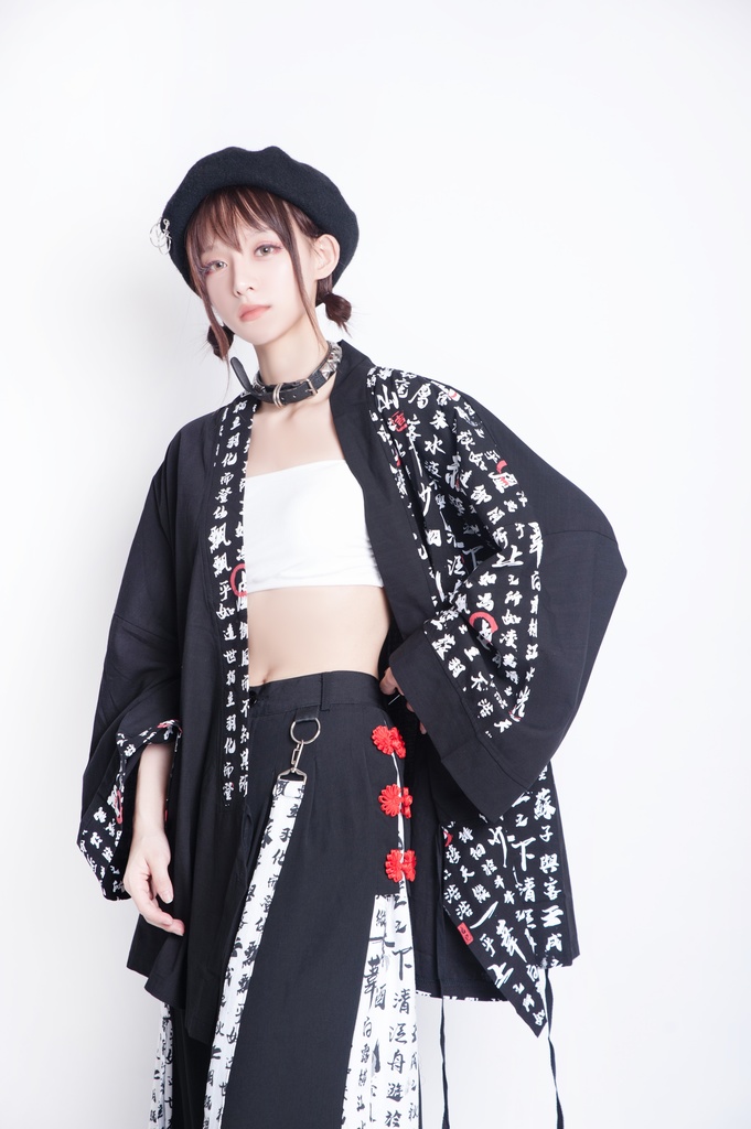 JillpunkオリジナルパンクKERA 武侠伝赤壁賦書道漢字プリントゆったり現代中華旗装チャイナトップジャケットブレザーOversizeオーバーサイズ メンズ レディーズ おしゃれ男女兼用ファッション秋葉系カッコいいコスプレ服COSPLAY